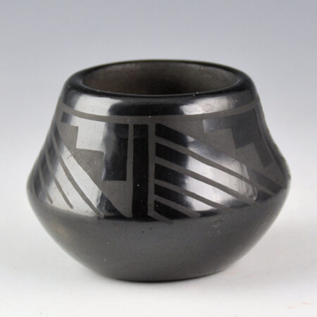 Blue Corn - Black Jar with Rain Designs (1960s)