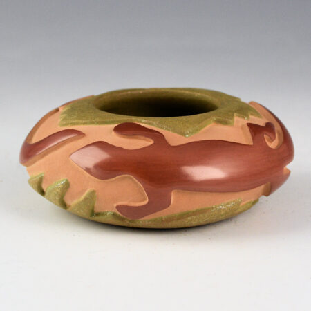 Youngblood, Christopher - "Desert Dwellers" Green and Red Lizards Bowl