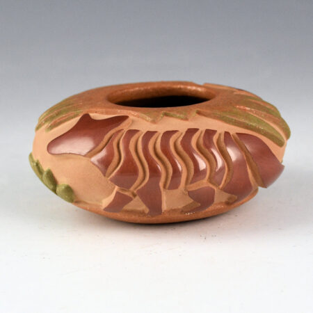 Alternative view of Youngblood, Christopher - "Desert Fox" Green and Red Fox Jar