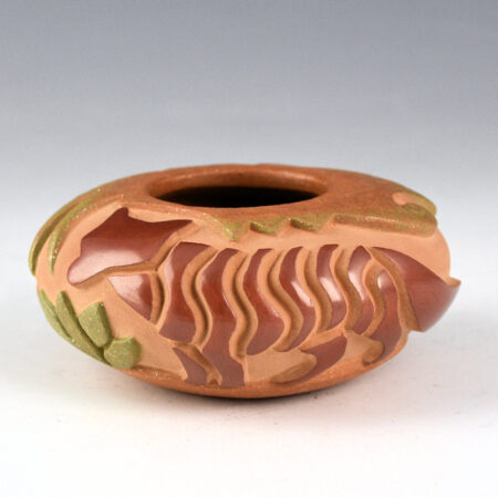 Youngblood, Christopher - "Desert Fox" Green and Red Fox Jar