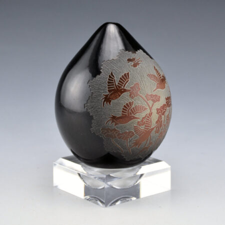 Alternative view of Duwyenie, Debra - Black-and-Sienna Seed Jar with Hummingbirds