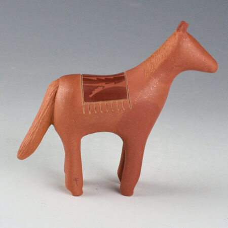 Curran, Dolores - Clay Polychrome Horse with Polished Saddle Blanket