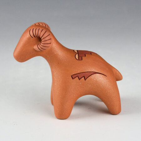 Curran, Dolores - Clay Polychrome Ram with Rain Cloud Design