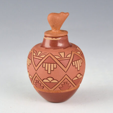 Alternative view of Curran, Dolores - "The Bear Leads us to Water" Bear Lidded Jar