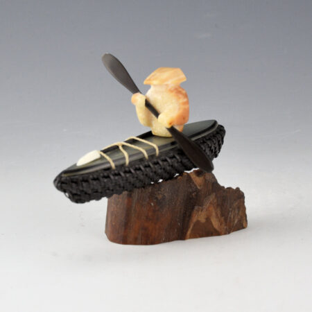 Johnston, Don - Small Baleen Basket Kayak with Summer Hunter, Paddle, and Spear