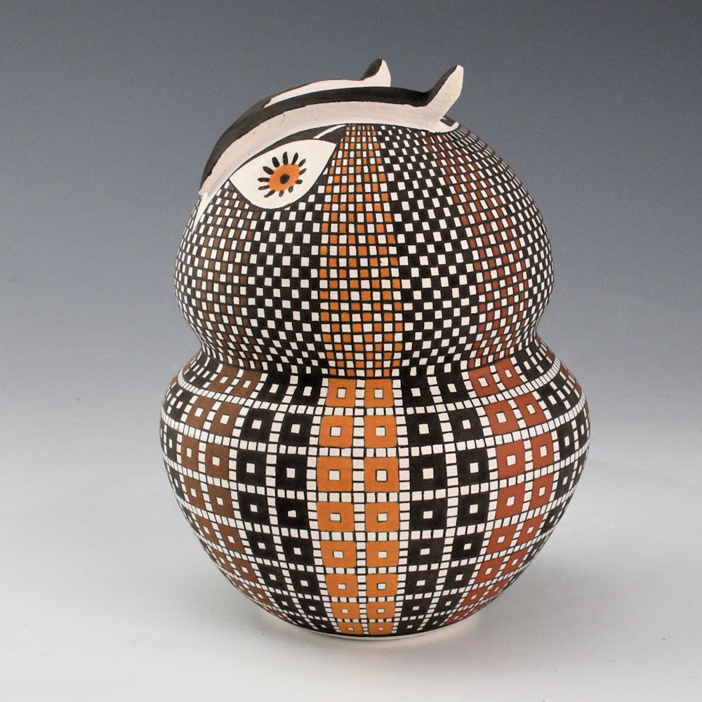Antonio, Frederica - "Wisdom" Double Lobe "Owl" Jar - Image 4