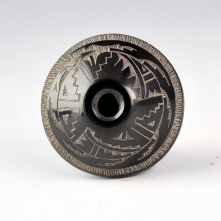 Alternative view of Naranjo, Geri  - Small Black Jar with Avanyu and Feather Designs