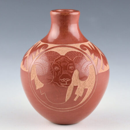 Medicine Flower, Grace - Red Jar with Realistic and Mimbres (1993)