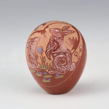 Medicine Flower, Grace - Multi-Color Seedpot with Rabbits and Blue Jay (1986)