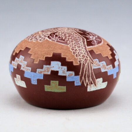 Alternative view of Lonewolf, Greg - "Great Horned Owl" Red Seedpot (1990s)