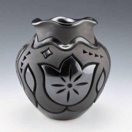 Begay, Jr., Harrison - Jar with Fluted Rim, Butterflies and Flowers (2002)
