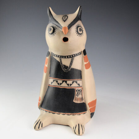 Alternative view of Cordero, Helen - Large Clay Owl with Painted Necklace (1970s)