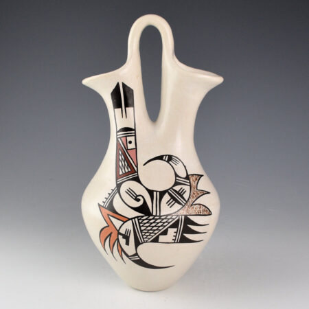 Naha, Helen "Featherwoman" - 9" Tall Wedding Vase with Hopi Birds (1980s)