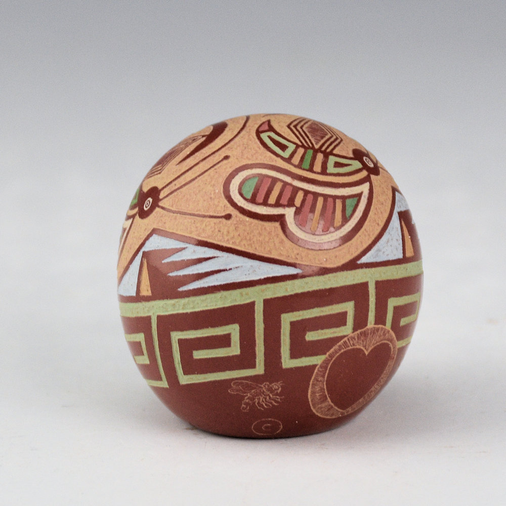 Lonewolf, Joseph - "Mimbres and Realistic Bee" Seedpot (1986) - Image 4