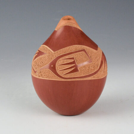 Tse-Pe, Jennifer Sisneros - Red Jar with Avanyu