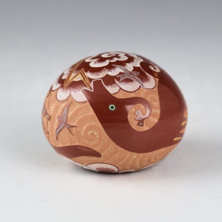 Tafoya, Jennifer - Red Seedpot with Avanyu, Clouds, and Bird