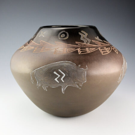Folwell, Susan and Jody Folwell - Large "Midnight Buffalo" Jar