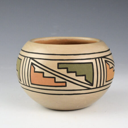 Alternative view of Calabaza, Jospeh "Tha-Mo-Thay" - Bowl with Mesa and Cloud Designs (1980s)
