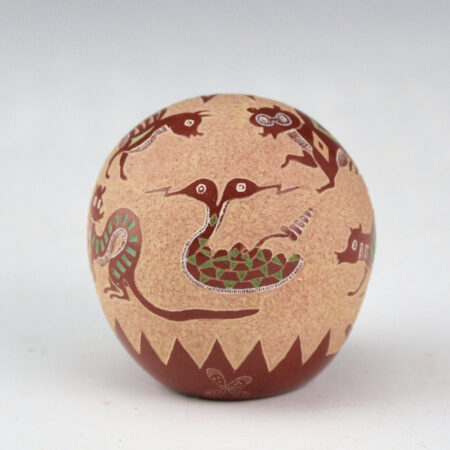 Lonewolf, Joseph - "Weasels and the Two Headed Snake" Seedpot (1986)