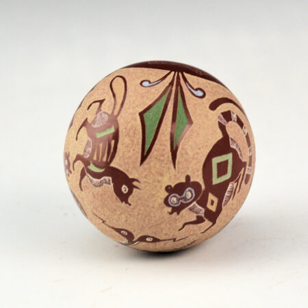 Alternative view of Lonewolf, Joseph - "Weasels and the Two Headed Snake" Seedpot (1986)