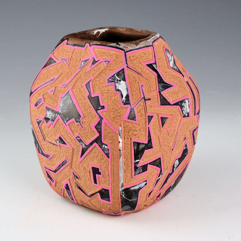 Folwell, Kaa - "Graffiti Lightning" Square Jar - Image 3