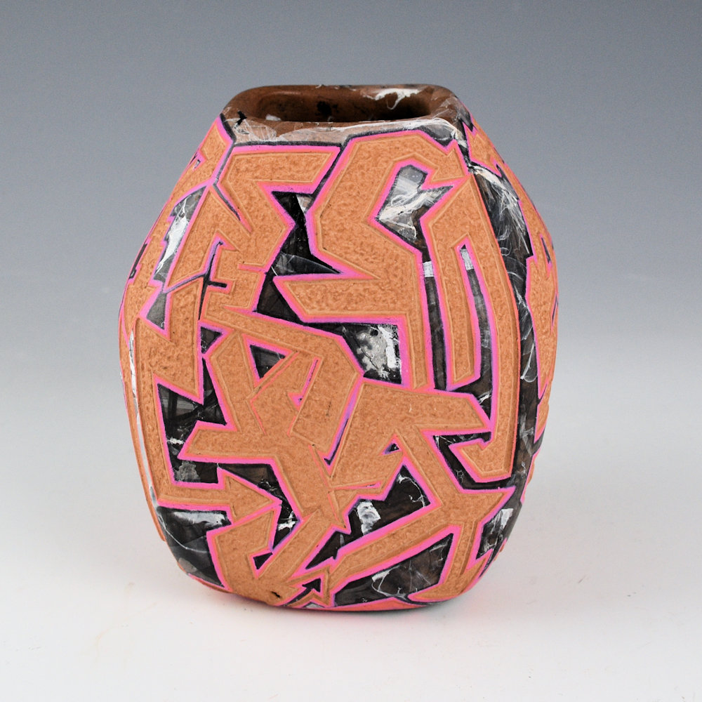 Folwell, Kaa - "Graffiti Lightning" Square Jar