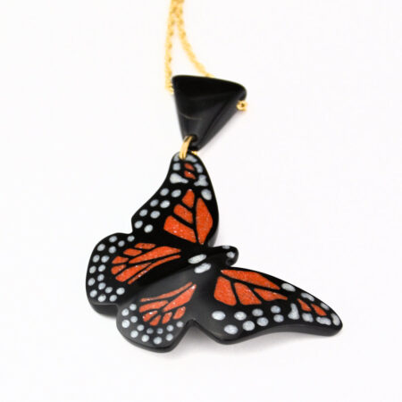 Pourier, Kevin - Large Buffalo Horn Monarch Butterfly Pendant