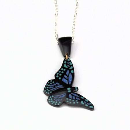 Pourier, Kevin - Buffalo Horn Monarch Butterfly Lapis and Turquoise Pendant