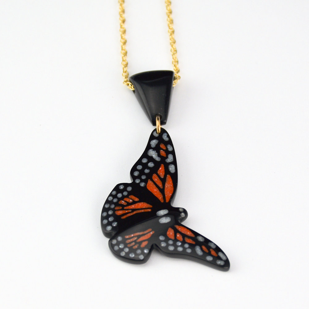 Pourier, Kevin - Small Buffalo Horn Monarch Butterfly Pendant