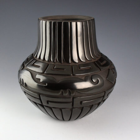 Alternative view of Tafoya-Sanchez, Linda - Jar with 60 Feathers and Double Avanyu