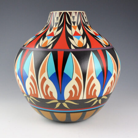 Namingha, Les - "Foxes, Flowers, and Birds" Long Neck Jar