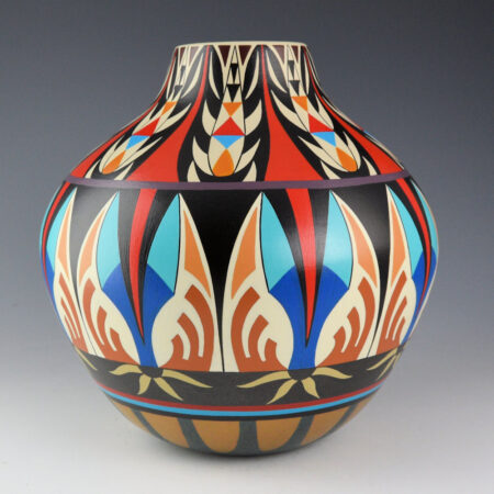 Alternative view of Namingha, Les - "Foxes, Flowers, and Birds" Long Neck Jar