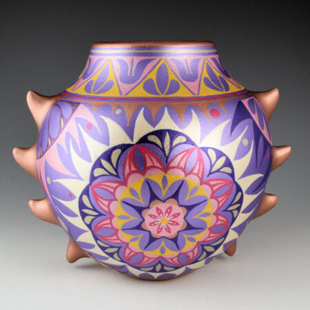 Holt, Lisa & Harlan Reano - 8" Tall Flame Jar with Flower Medallions (2025)