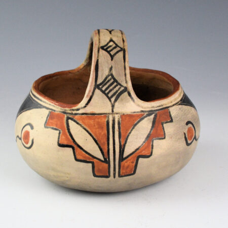 Martinez, Maria- Polychrome Bowl with Handle (1915-20)