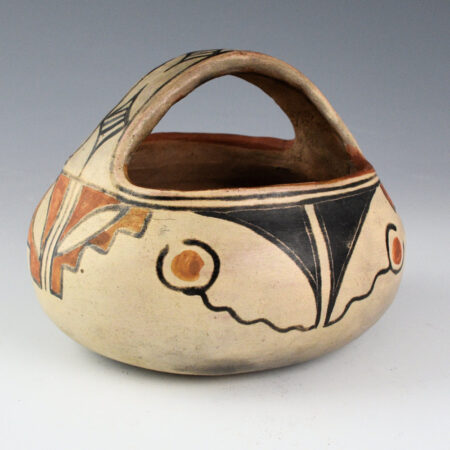 Alternative view of Martinez, Maria- Polychrome Bowl with Handle (1915-20)