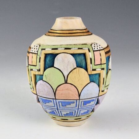 Honyouti, Mavasta - "Clouds" Relief Carved Cottonwood Jar