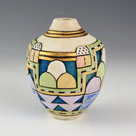 Alternative view of Honyouti, Mavasta - "Clouds" Relief Carved Cottonwood Jar