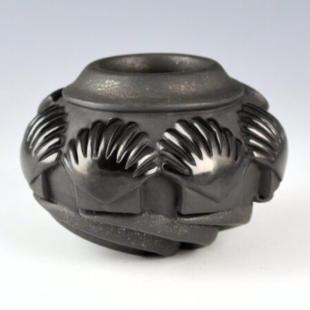 Alternative view of Youngblood, Nancy - Jar with Avanyu, Four Shells, and Swirling Melon Rib Base (2025)