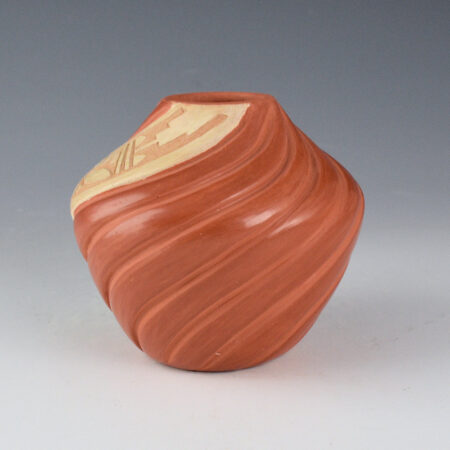 Alternative view of Romero, Pauline - Red Melon Jar with Etched Plant Patterns