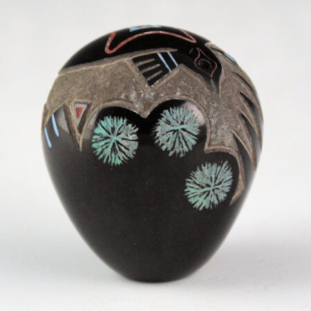 Alternative view of Tafoya, Ray  - Black Seedpot with Quail (1984)