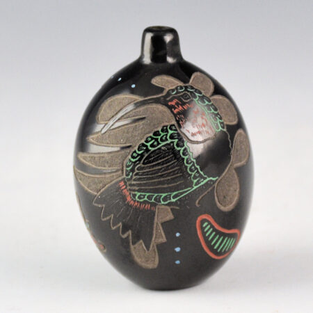 Tafoya, Ray  - Black Jar with Hummingbirds (1984)