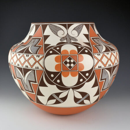 Patricio, Robert - 12" Wide "Winter Flowers" Water Jar