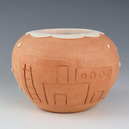 Alternative view of Medlock, Rochelle Jewel (20 Years Old) - "Pueblo in Winter" Carved Bowl