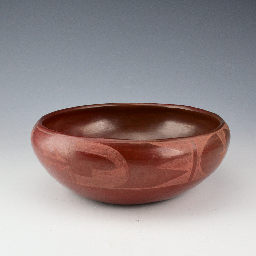 Gonzales, Rose - Red-on-Red Bowl with Cloud Designs (1925-30) - Image 5