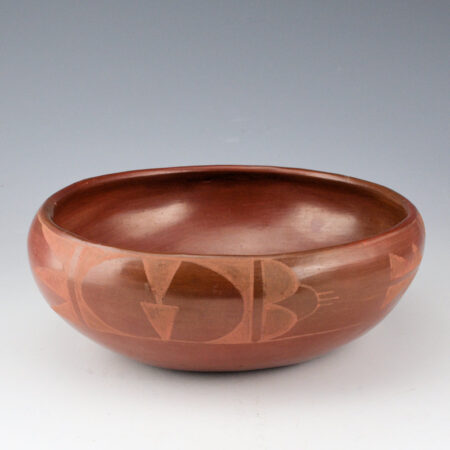Gonzales, Rose - Red-on-Red Bowl with Cloud Designs (1925-30)