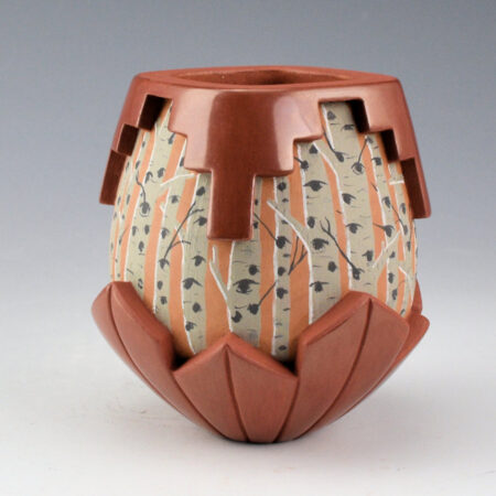 Lugo, Sergio - "Born in Winter" Polychrome Carved Jar