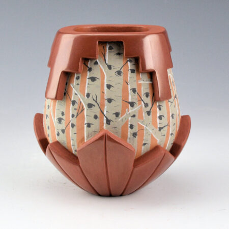 Alternative view of Lugo, Sergio - "Born in Winter" Polychrome Carved Jar