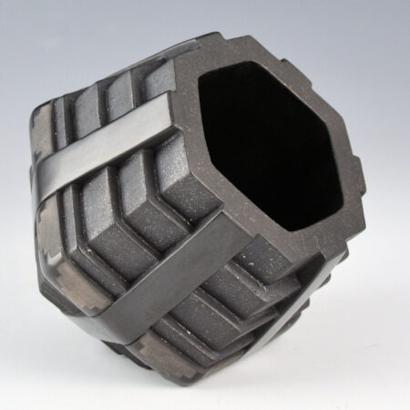 Alternative view of Lugo, Sergio - "Midnight Steps" Carved Square Shaped Jar