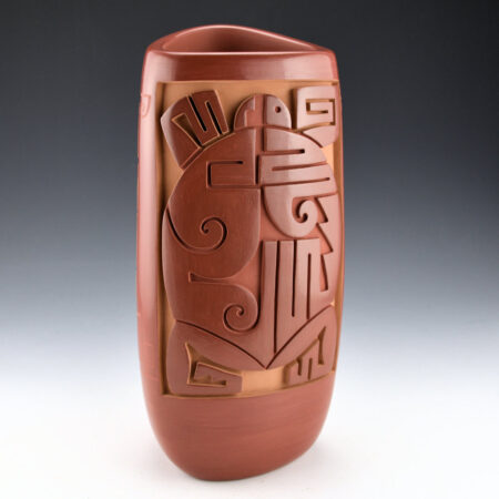 Alternative view of Garcia, Tammy - 10" Tall Three Sided Jar with Carved Frogs (1999), Tammy Garcia Book p. 120