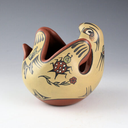 Alternative view of Gutierrez, Margaret & Luther - Polychrome Reclining Otter Bowl (1960's)